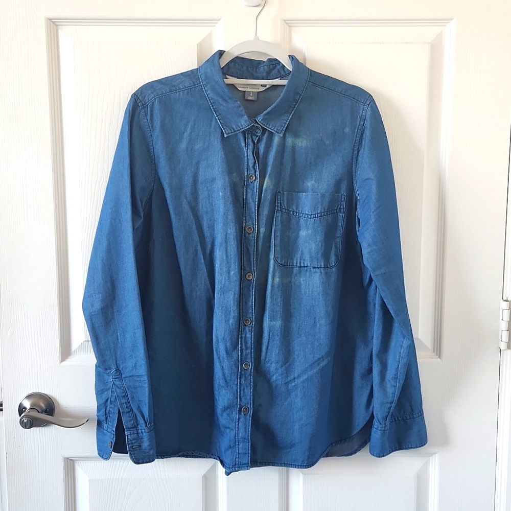 Old Navy Blue Jean Classic Shirt Large